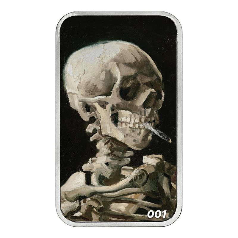 Chromatics Head of a Skeleton w/ a Burning Cigarette - Fine Arts Series - CoinsTV