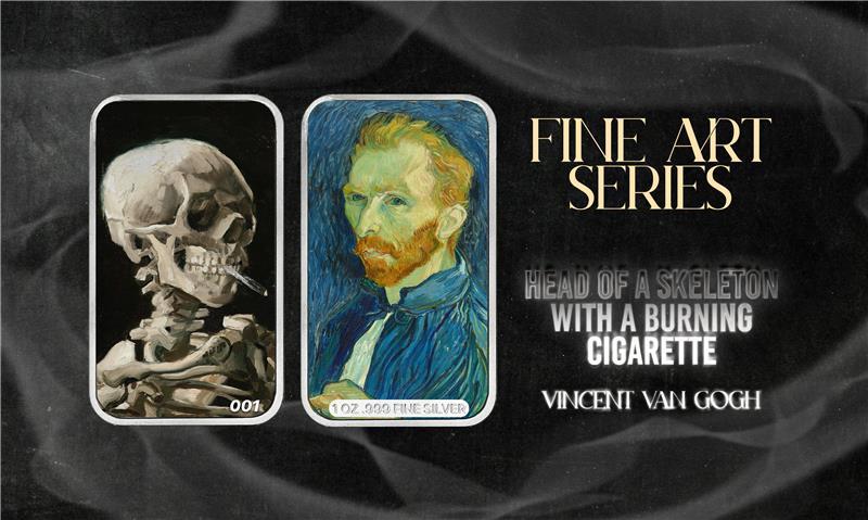 Chromatics Head of a Skeleton w/ a Burning Cigarette - Fine Arts Series - CoinsTV