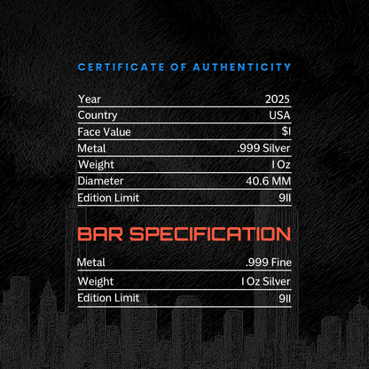 2025 Chromatics Remember the Fallen – 9/11 Silver Eagle & Bar Set