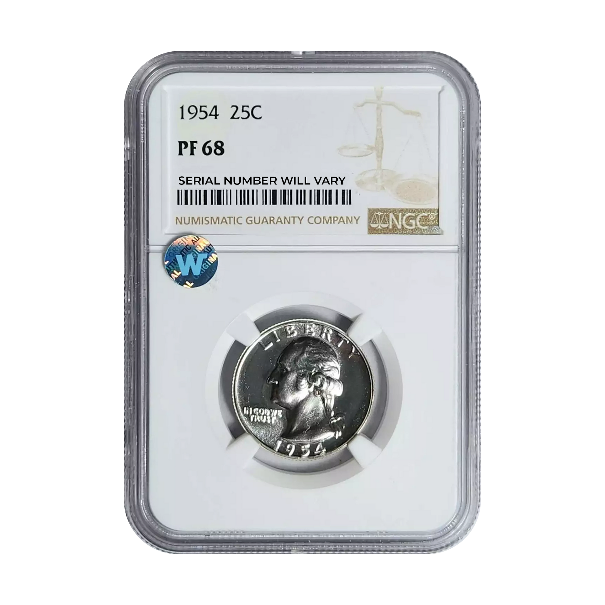 1954 Washington Silver Quarter Philadelphia - NGC PF68 Sight White - CoinsTV