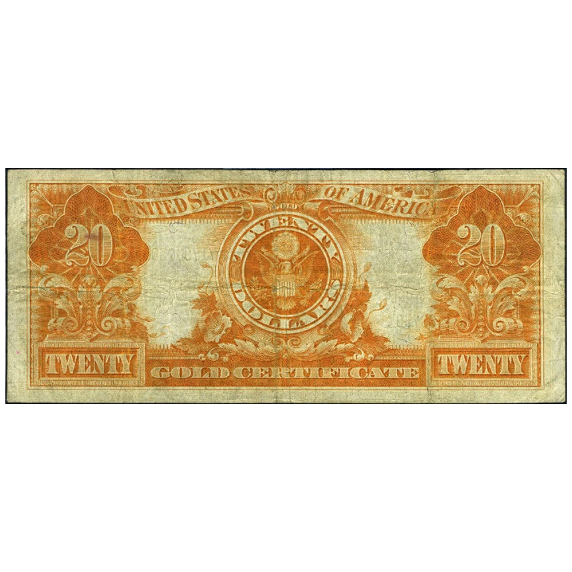 1922 $20 Gold Certificate Currency Note VF - CoinsTV