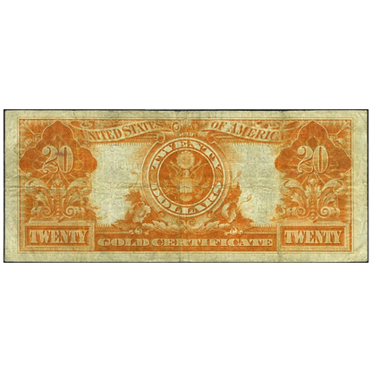 1922 $20 Gold Certificate Currency Note VF - CoinsTV
