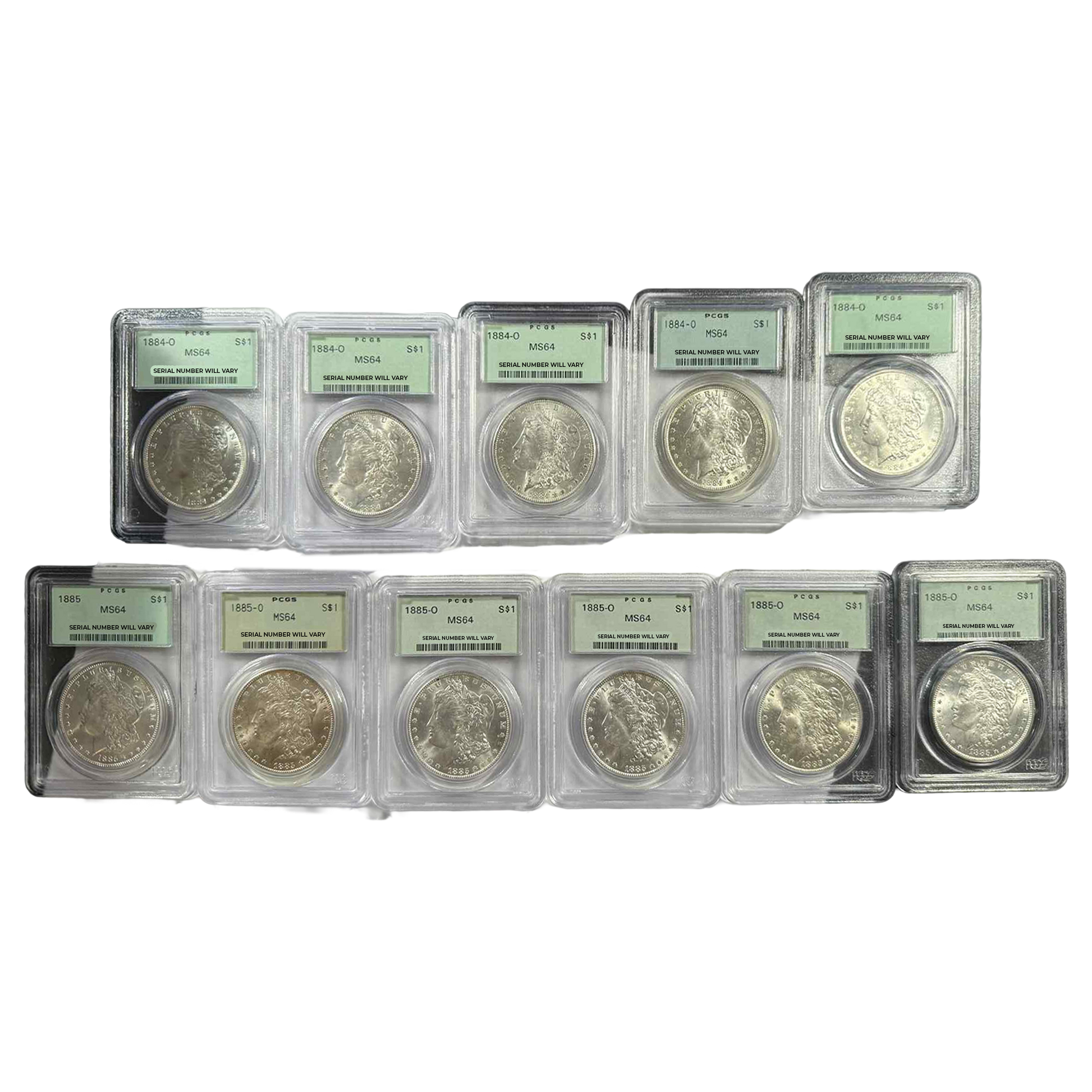 Morgan Silver Dollar Grab Bag - PCGS MS64 Old Green Holder - CoinsTV