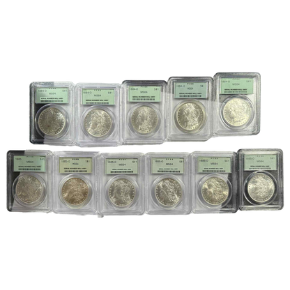 Morgan Silver Dollar Grab Bag - PCGS MS64 Old Green Holder - CoinsTV