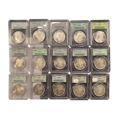 Morgan Silver Dollar Grab Bag - PCGS MS64 Old Green Holder - CoinsTV