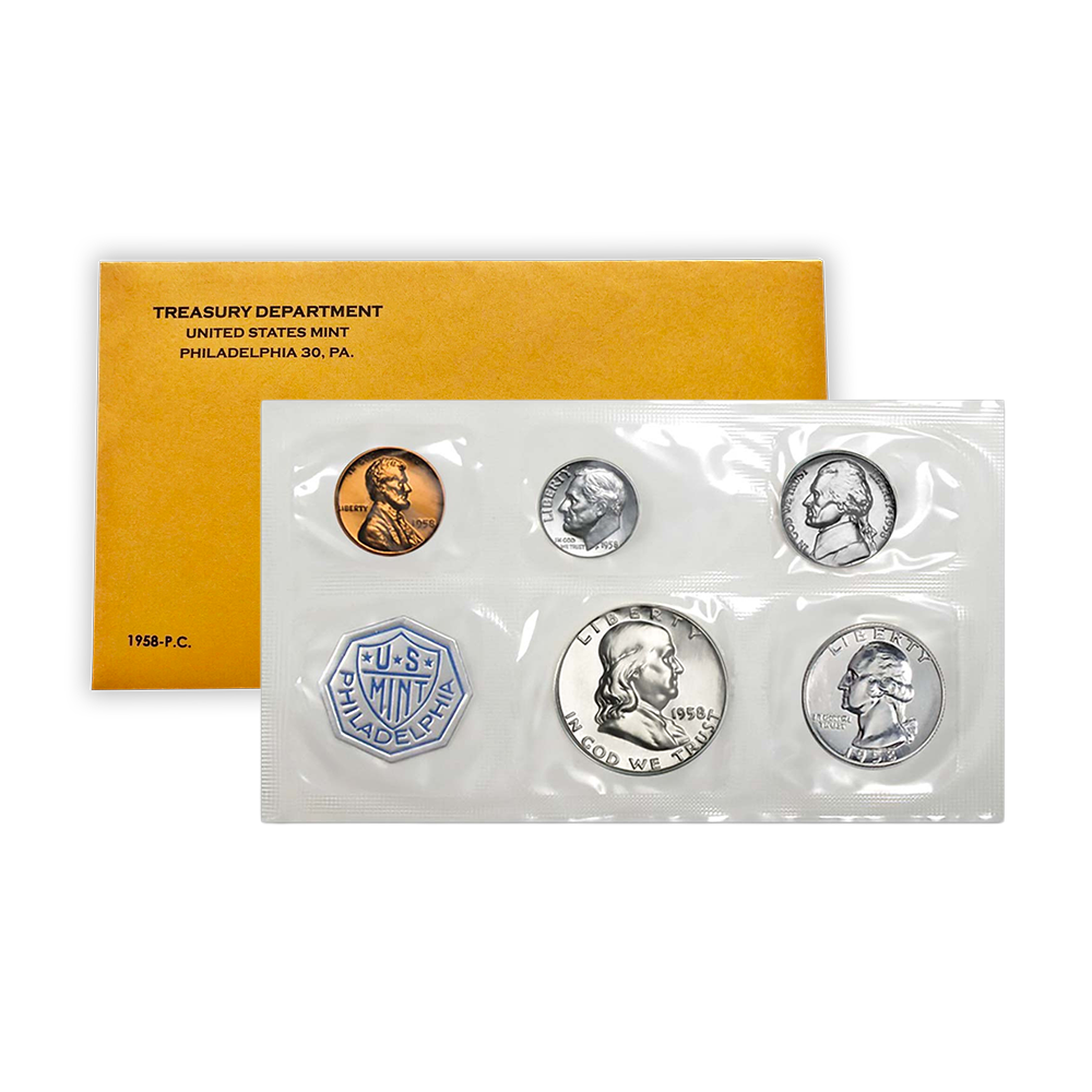 1958 US Proof Set - 5 Coins - Unopened - CoinsTV