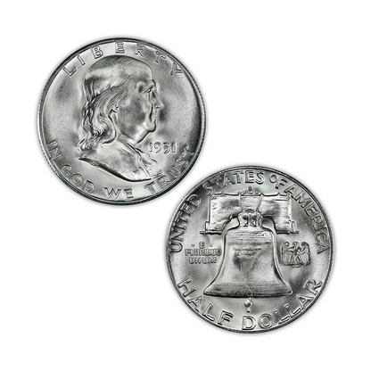 1951 Franklin 90% Silver Half Dollar San Francisco - Uncirculated - CoinsTV