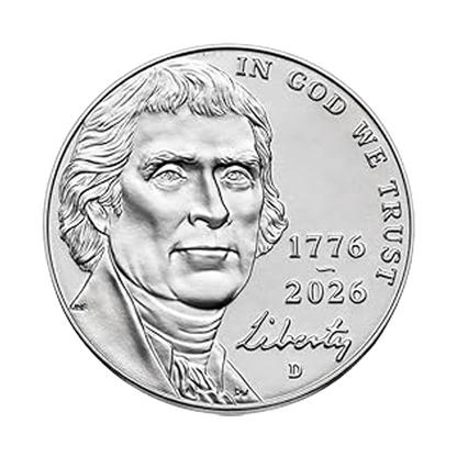 2026 P&D Jefferson Nickel - NGC MS65 6FS Thomas Jefferson Signature Label 2 pc Set