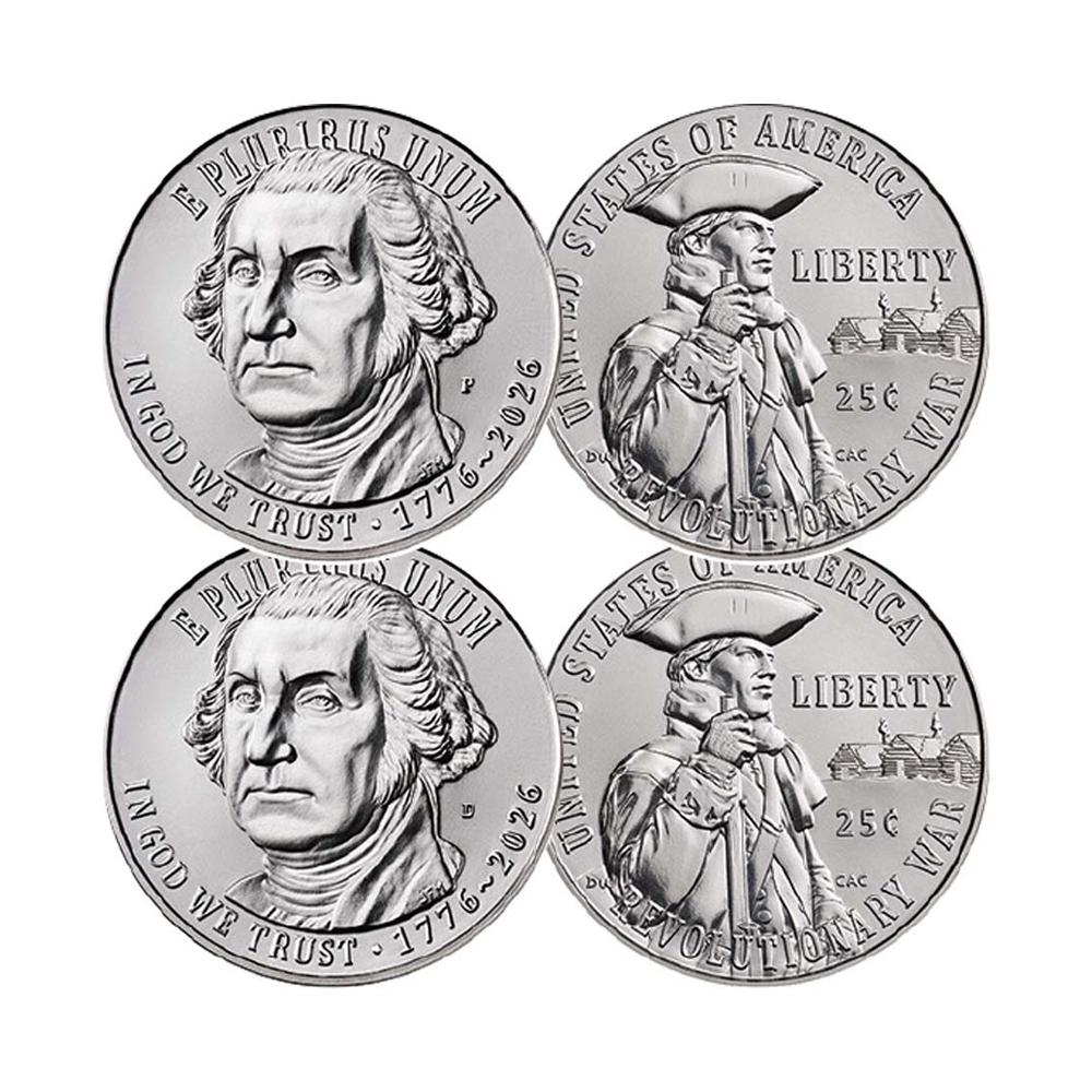 2026 P&D Semiquincentennial Revolutionary War Quarter 2pc Set - NGC MS67 250th Label