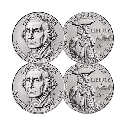 2026 P&D Semiquincentennial Revolutionary War Quarter 2pc Set - NGC MS67 250th Label