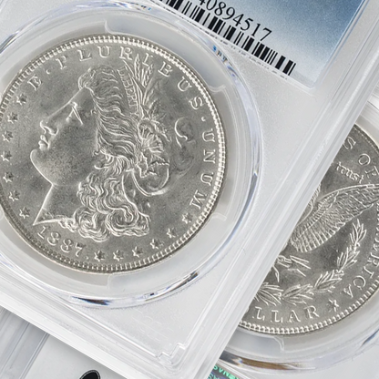 1887 Morgan Silver Dollar Philadelphia - PCGS MS64 Sight White