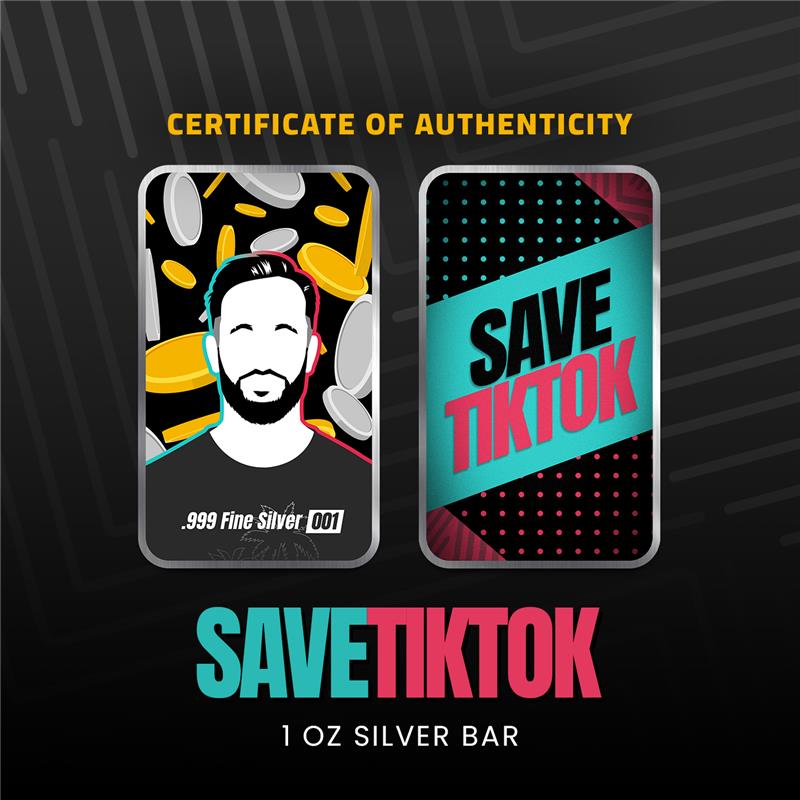 Chromatics Save TikTok 1 oz Silver Bar - CoinsTV