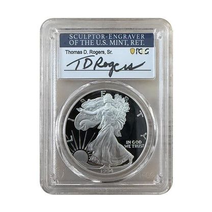 1994-P Silver Eagle - TD Rogers Signature Label - PCGS PR70 DCAM - CoinsTV