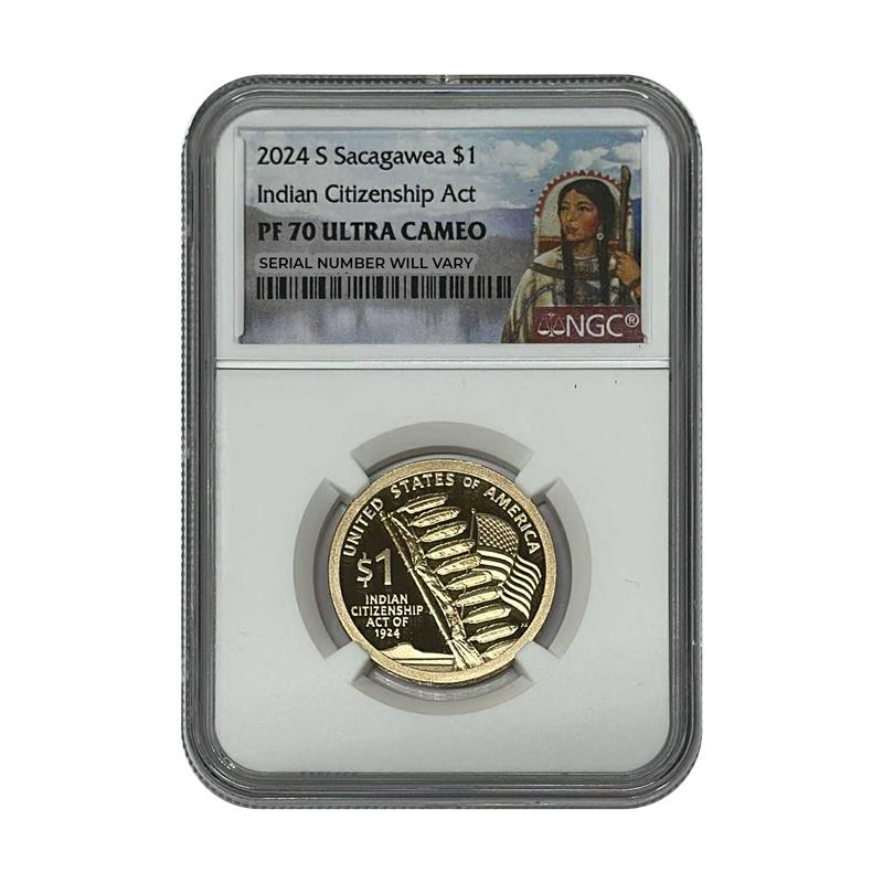 2024-S Sacagawea Dollar – Indian Citizenship Act - NGC PF70 UCAM - CoinsTV