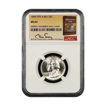 1960 Silver Washington Quarter - Bill Fivaz Red Book Label Type B - NGC MS64