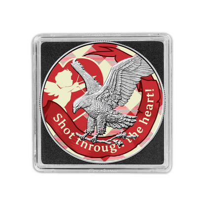 2025 Chromatics Shot Through the Heart Valentine Day Silver Eagle - CoinsTV
