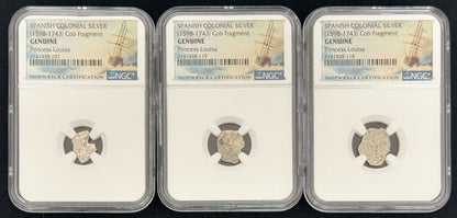 Spanish Colonial Cob Fragment - Princess Louisa Shipwreck - NGC Certified