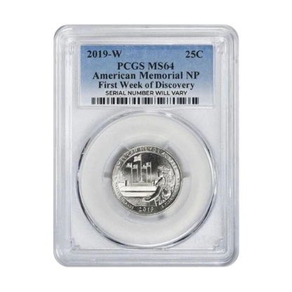 2019 American Memorial Quarter Dollar West Point - PCGS MS64 First Week of Discovery - CoinsTV