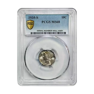 1935-S Mercury Dime - Top Pop - PCGS MS68