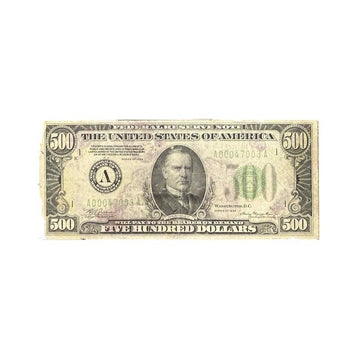 1934 $500 Federal Reserve Note - VG to F