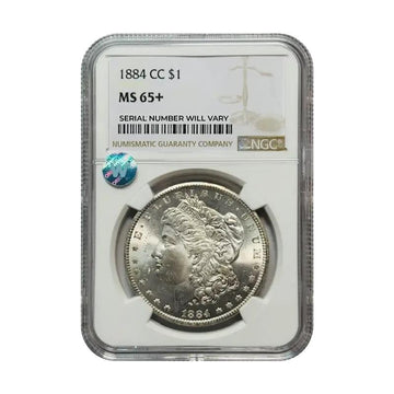 1884-CC Morgan Silver Dollar Carson City - NGC MS65+ Sight White