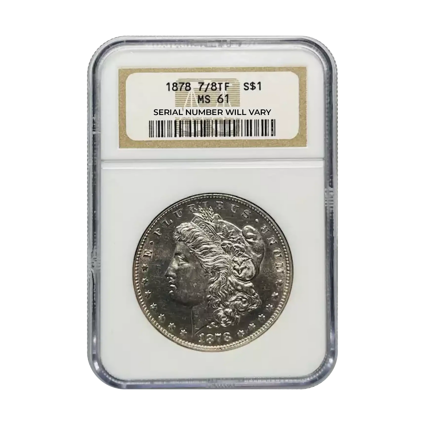 1878 Morgan Silver Dollar Philadelphia 7/8 Tailfeathers Strong - NGC MS61