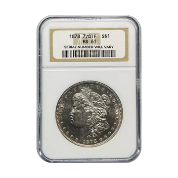 1878 Morgan Silver Dollar Philadelphia 7/8 Tailfeathers Strong - NGC MS61