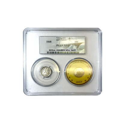 Seated Liberty Dime SS Central America "Ship of Gold" & California Gold Dust - PCGS XF45 Grab Bag
