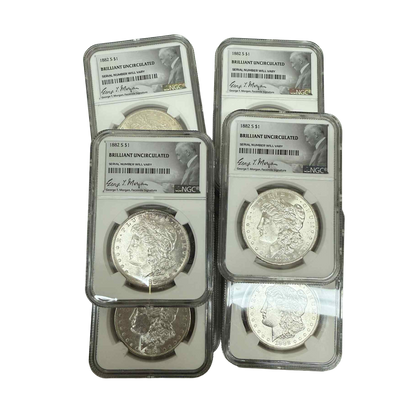 1882 Morgan Silver Dollar San Francisco - George T. Morgan Signature - NGC Brilliant Uncirculated
