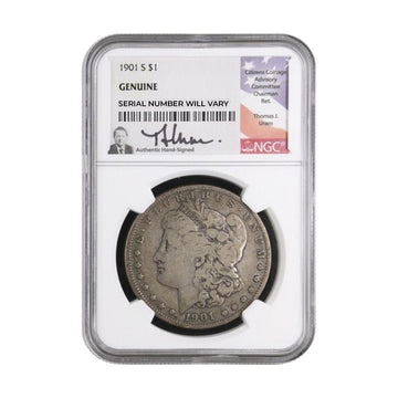 1901-S Morgan Silver Dollar San Francisco - Thomas Uram Signed - NGC Genuine