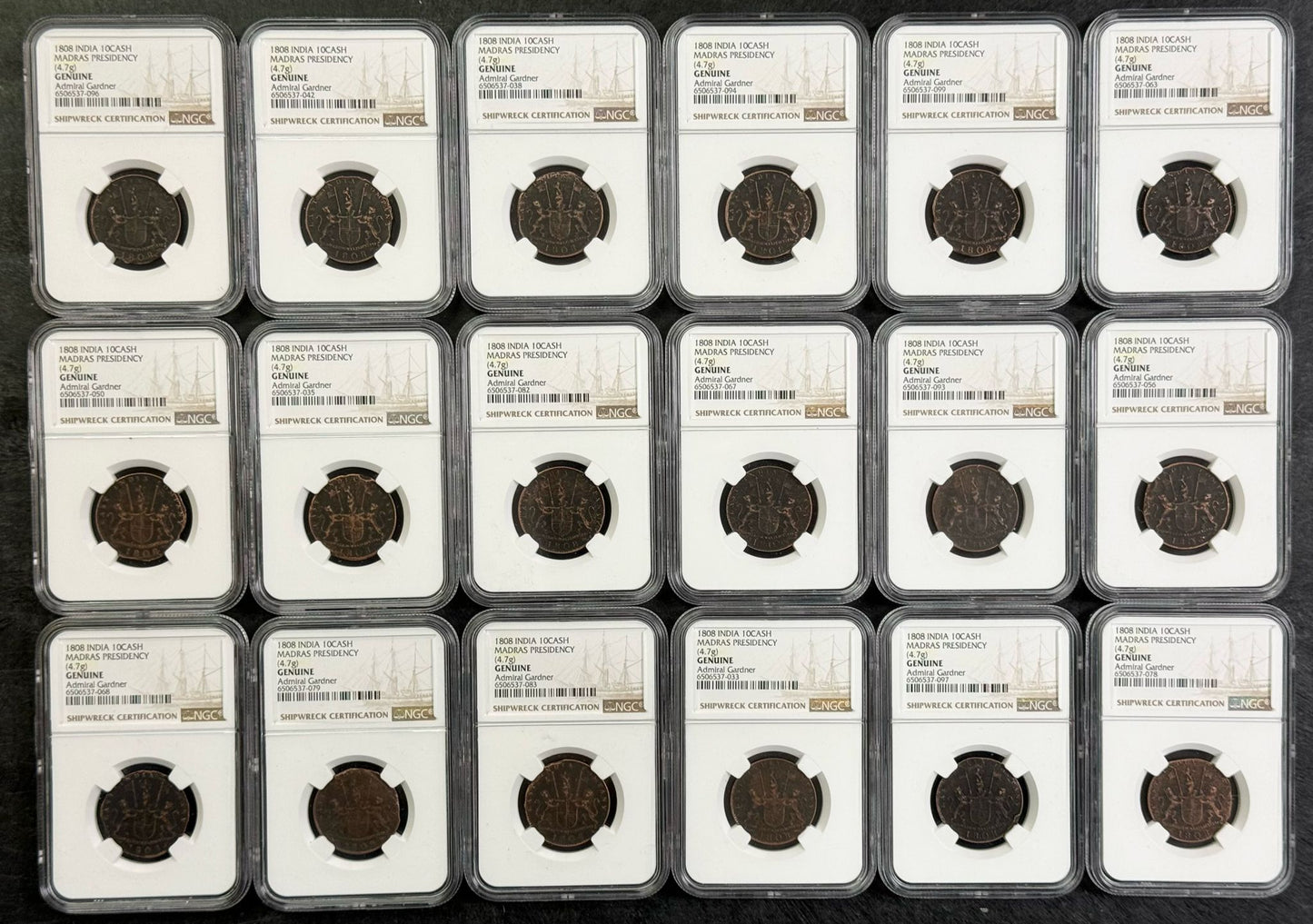 1808 Admiral Gardner Shipwreck Treasure 10 Cash Coin - NGC Certified