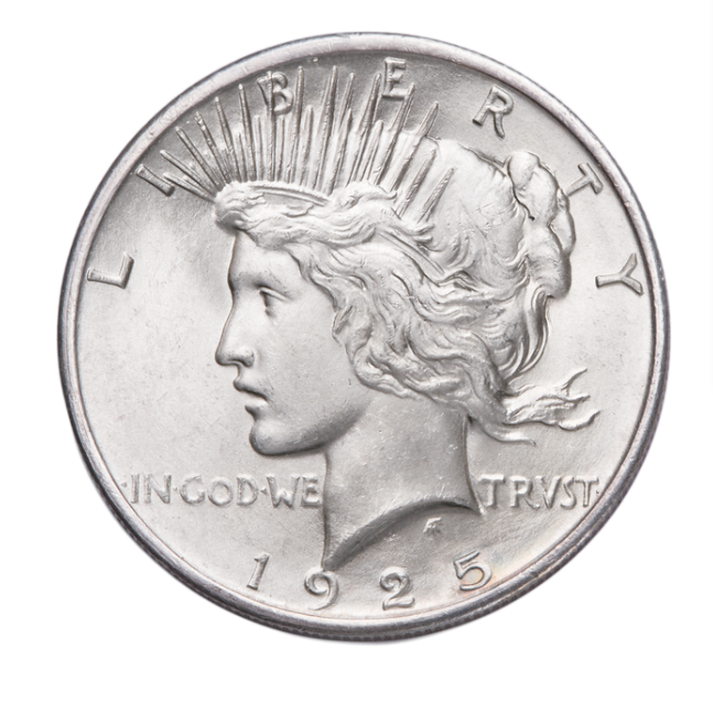 1925 Peace Silver Dollar Philadelphia - Brilliant Uncirculated