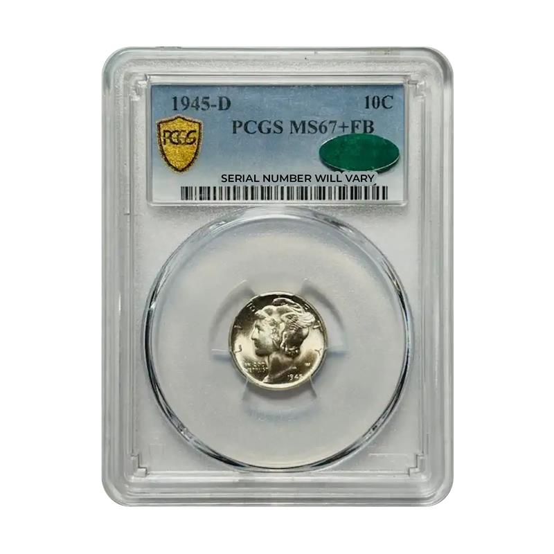 1945-D Mercury Dime - PCGS MS67+ FB CAC