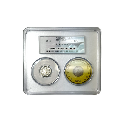 Seated Liberty Dime SS Central America "Ship of Gold" & California Gold Dust - PCGS XF45 Grab Bag