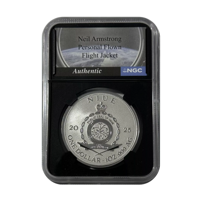 2025 Niue Apollo 11 Landing - Neil Armstrong Flight Jacket - NGCX Reverse PF10 FR - CoinsTV