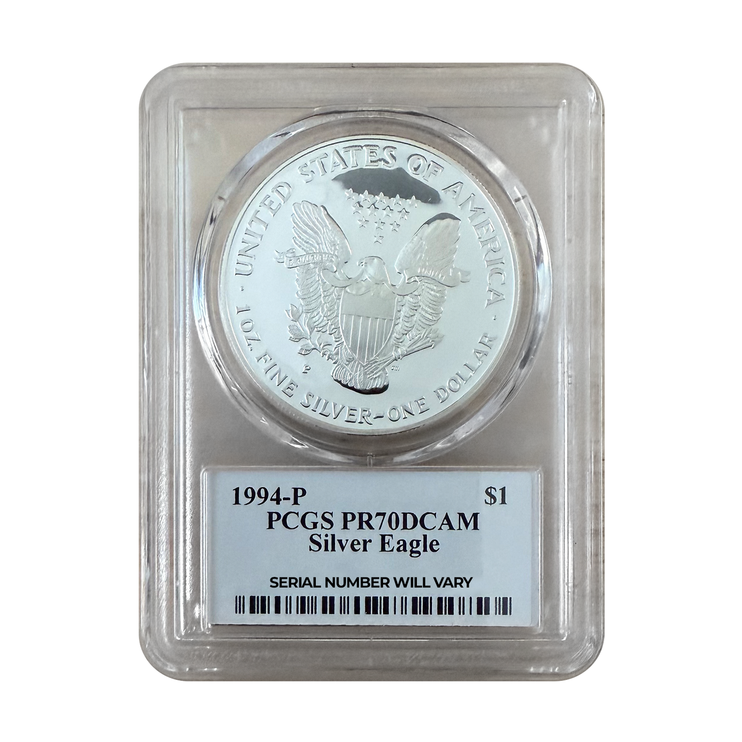 1994-P Silver Eagle - TD Rogers Signature Label - PCGS PR70 DCAM - CoinsTV