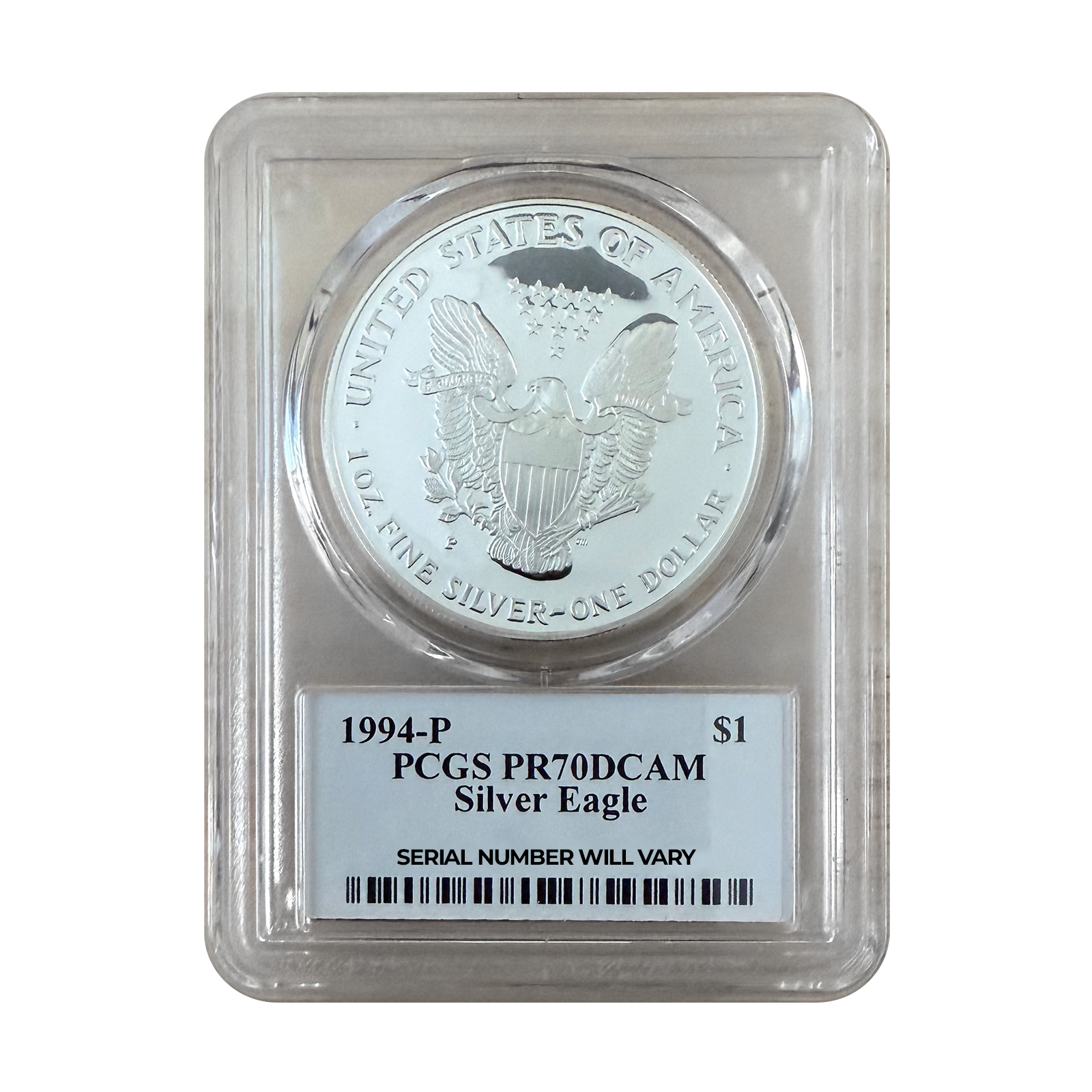 1994-P Silver Eagle - TD Rogers Signature Label - PCGS PR70 DCAM - CoinsTV