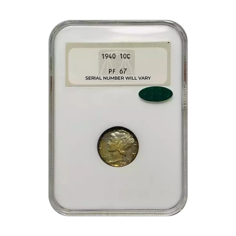 1940 Mercury Dime - NGC PF67 CAC - CoinsTV