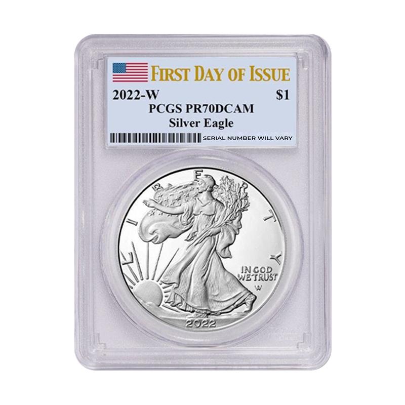 2022 W Silver Eagle - First Day of Issue - PCGS PR70 DCAM - CoinsTV