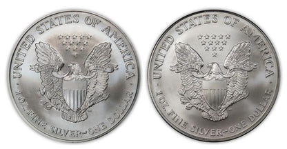 1999 & 2000 Silver Eagle Turn of The Century Set - Brilliant Uncirculated - CoinsTV