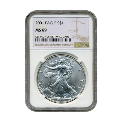 2001 Silver Eagle - Overlooked Rarity - NGC MS69 Brown Label