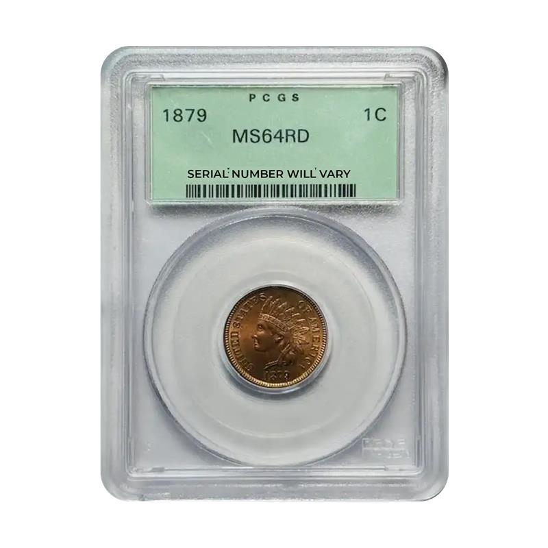 1879 Small Cents Indian Head - PCGS MS64 RD Old Green Holder - CoinsTV