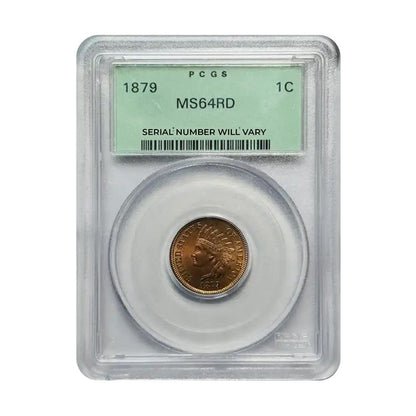 1879 Small Cents Indian Head - PCGS MS64 RD Old Green Holder - CoinsTV