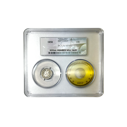 Seated Liberty Dime SS Central America "Ship of Gold" & California Gold Dust - PCGS XF45 Grab Bag
