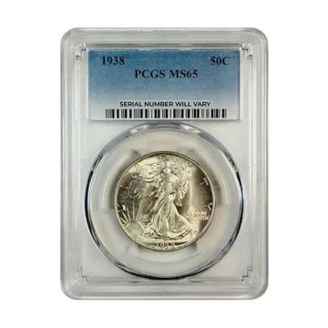 1938 Walking Liberty Silver Half Dollar - PCGS MS65