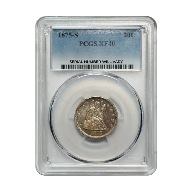 1875-S Seated Liberty 20 Cents Silver San Francisco - PCGS XF40
