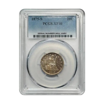 1875-S Seated Liberty 20 Cents Silver San Francisco - PCGS XF40