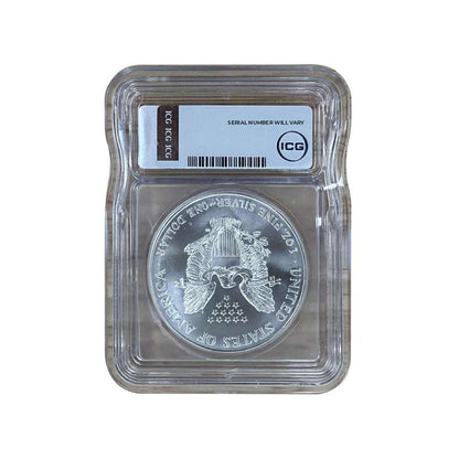 1995 Silver Eagle Struck Thru Error - ICG MS69+ Austin Hutto Signature - CoinsTV