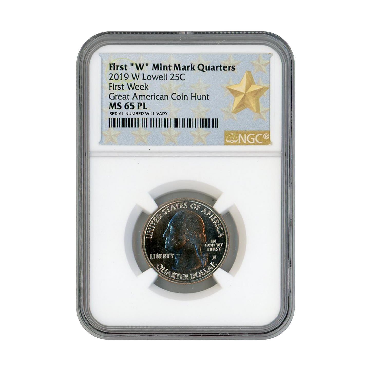 2019 Lowell Quarter Dollar West Point - NGC MS65 PL First Week Great American Coin Hunt - CoinsTV