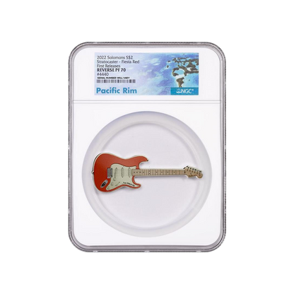 2022 Fender Fiesta Red Stratocaster Guitar 1 oz Silver - NGC PF70 FR Pacific Rim Label - CoinsTV